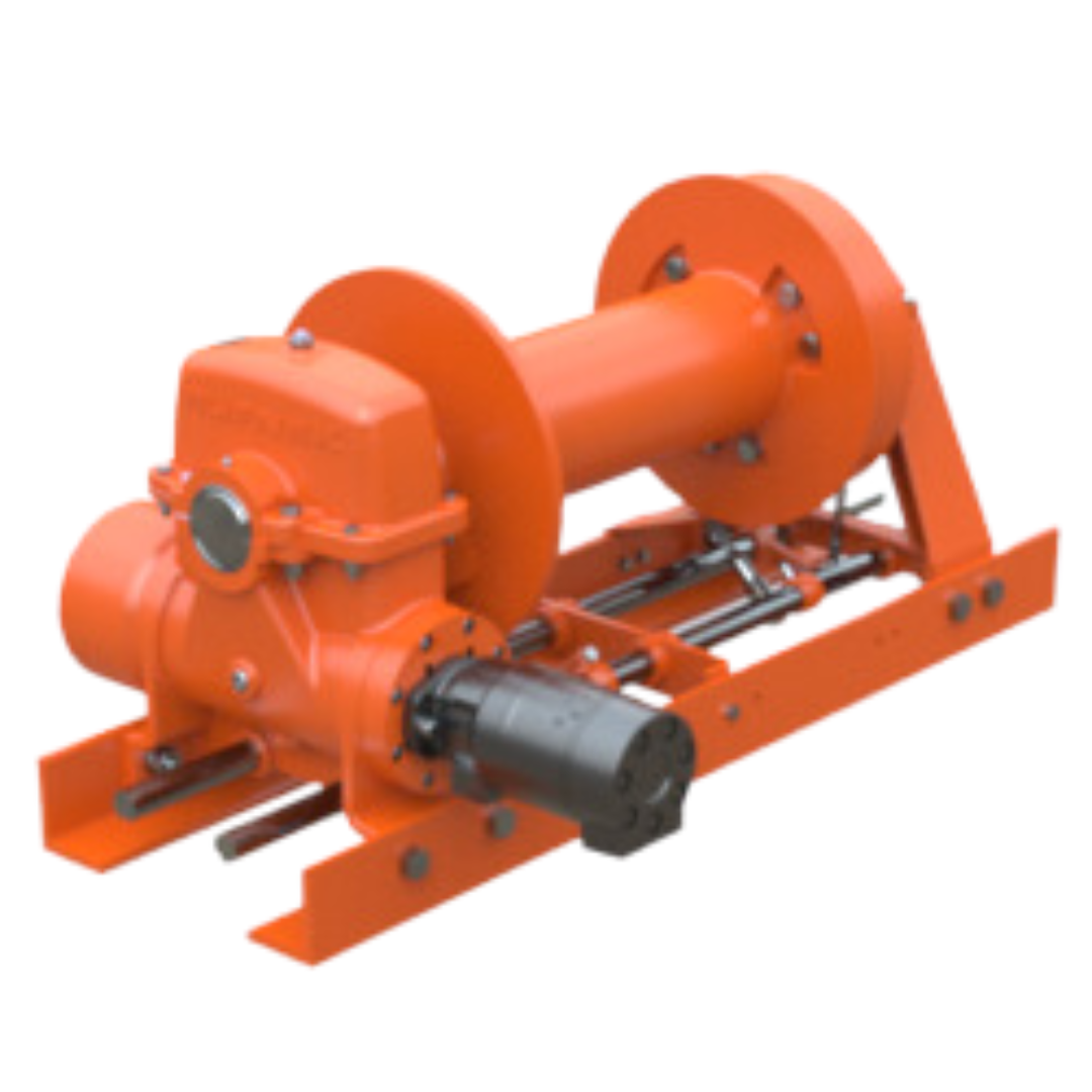 RN30WHLROM3 : Tulsa Winch Rufnek-Series Worm Gear, 30,000 lbs Bare Drum Pull, Mechanical Clutch, 20 GPM Hydraulic Motor