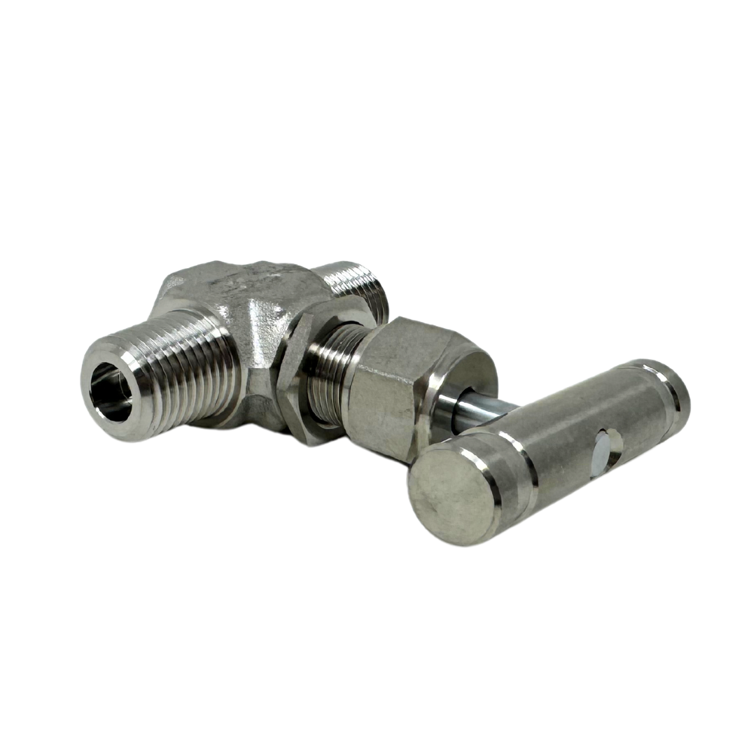 SINV1-M-2N-A-RS : Superlok Integral Bonnet Needle Valve, 1/8" MNPT, Angle Pattern, Regulating Stem, 5000psi