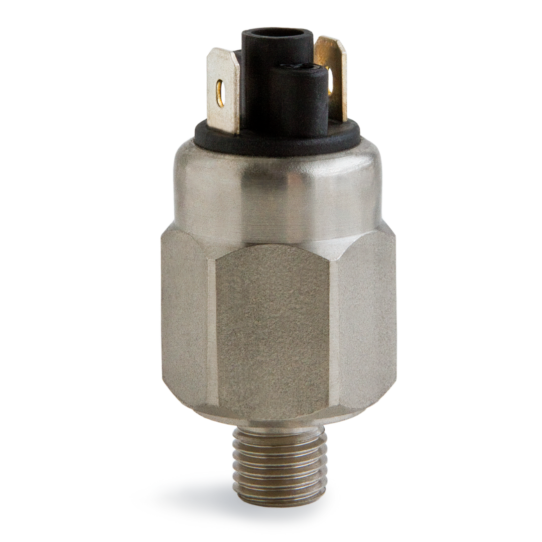 SKBA-2-4S-B-SP : Anfield Field Adjustable Compact Pressure Switch, SPST, Normally Closed, 20-120psi, 0.25 (1/4") 7/16-20 SAE ORB Male, 1/4" Spade