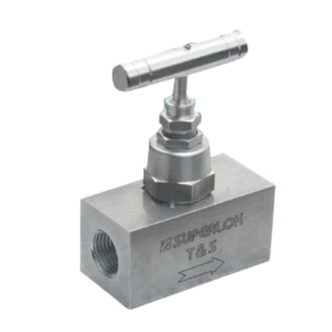 SHBNV2-MF-8N : Superlok High Pressure Bar Stock Needle Valve, 1/2" MNPT X 1/2" FNPT, -65 F To 450 F, Vee Tip, 10,000psi