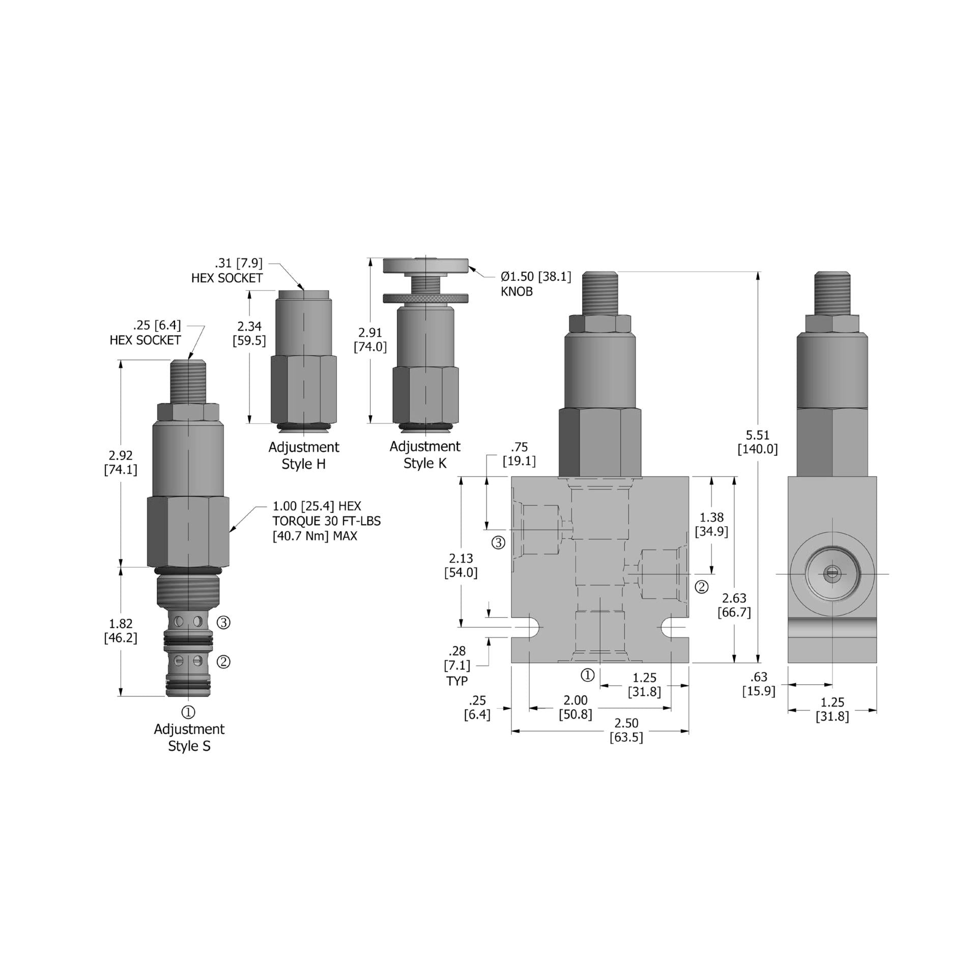 DFRA-100-3-N-H : Deltrol Flow Regulator, Bypass Type, Pressure Compensated, Adjustable, C-10-3, Hidden Adjustment, 3000psi, 10GPM