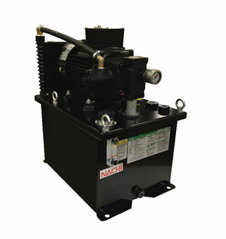 NSP-10-07V0A3-14U : Nachi NSP Series Compact Variable Pump Unit HPU, 10-Liter Tank, 1HP, 8cc Control, 507-869psi, 220VAC, 60Hz, 3ph