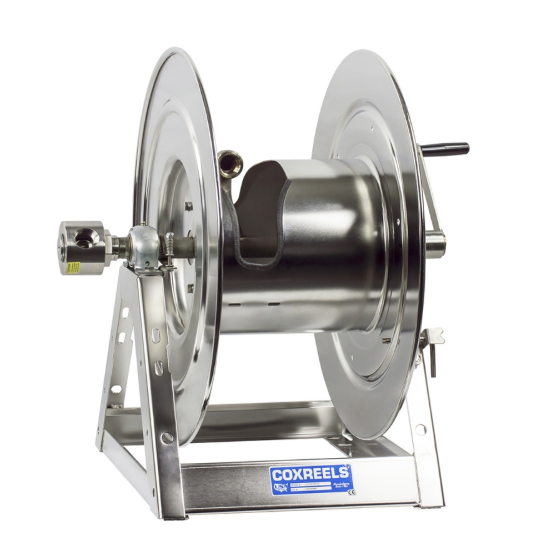 1175-6-100-E-SP : Coxreels 1175-6-100-E-SP Stainless Steel Electric 12V DC 1/3HP Motor Rewind Hose Reel, 1" ID, 100' capacity, NO HOSE, 3000psi