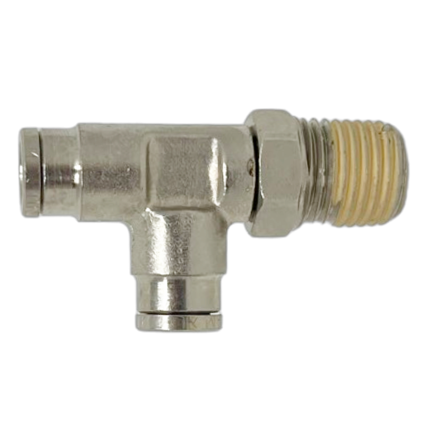 124680428-10PACK : Norgren Pneufit Swivel Male Run Tee, 1/4 tube O/D, 1/4 NPT thread