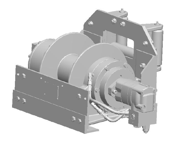 20AAF5L2G : DP Winch, 20,000lb Bare Drum Pull, Base with Fairlead, Manual Kickout/Spring Engage, CCW, Less than 25GPM Motor, 5.5" Barrel x 7.19" Length x 12.75" Flange