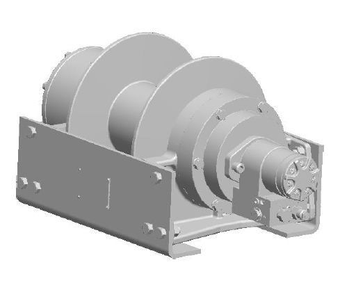 20AAX1L6G : DP Winch, 20,000lb Bare Drum Pull, Base only, No Kickout, CCW, Less than 20GPM Motor, 5.5" Barrel x 7.19" Length x 12.75" Flange