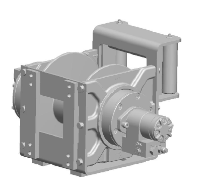 20AJAAF5L6A : DP Winch, 20,000lb Bare Drum Pull, Base with Fairlead, Manual Kickout/Spring Engage, CCW, Less than 20GPM Motor, 5.5" Barrel x 7.19" Length x 12.75" Flange