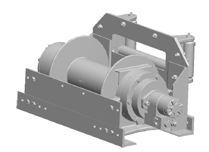 20BBF4L6G : DP Winch, 20,000lb Bare Drum Pull, Base with Fairlead, Air/Hyd Kickout, CCW, Less than 20GPM Motor, 5.5" Barrel x 13.19" Length x 12.75" Flange