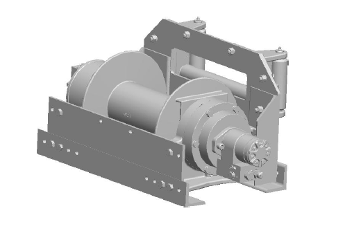 20BBF5L6G : DP Winch, 20,000lb Bare Drum Pull, Base with Fairlead, Manual Kickout/Spring Engage, CCW, Less than 20GPM Motor, 5.5" Barrel x 13.19" Length x 12.75" Flange