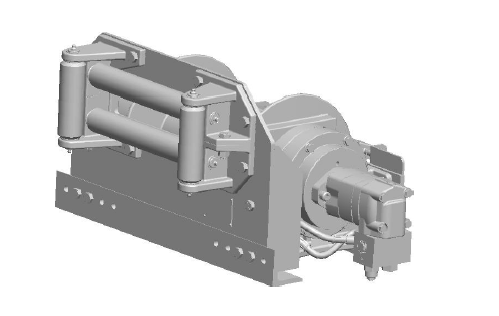 20BEF1R2G : DP Winch, 20,000lb Bare Drum Pull, 27.6" Base with Fairleads & Tensioner, No Kickout, CW, Less than 25GPM Motor, 5.5" Barrel x 13.19" Length x 12.75" Flange