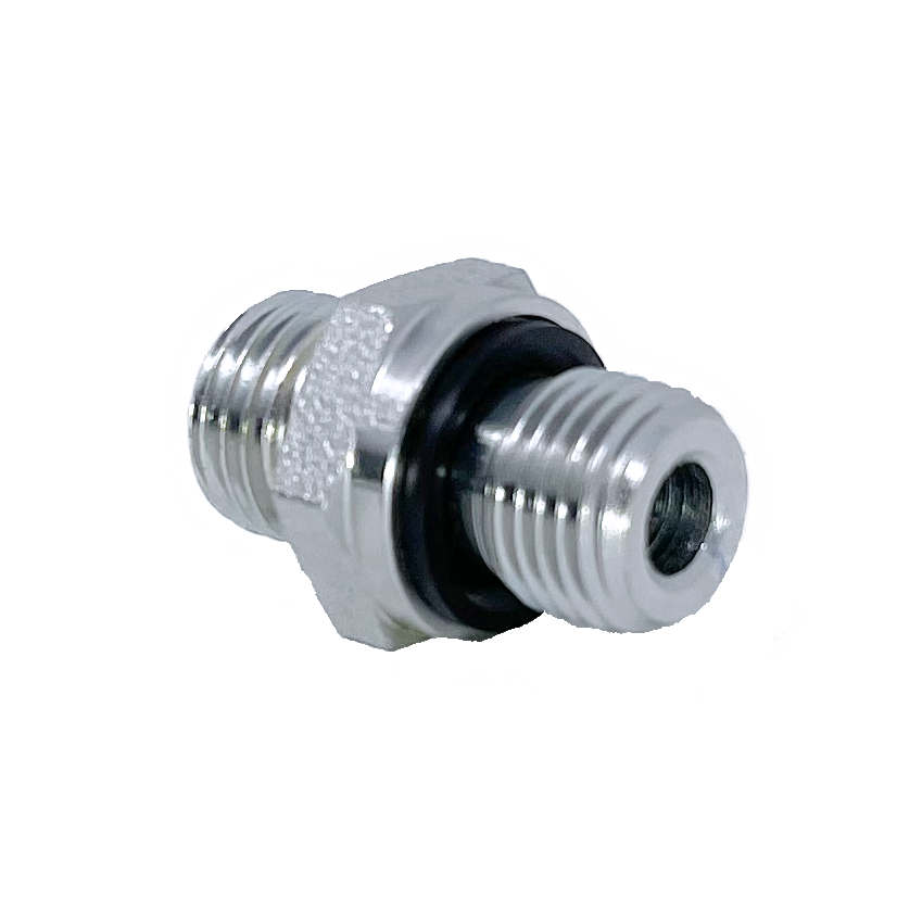 5002L-10-06 : Adaptall Straight Adapter, Male L10 DIN Tube x Male 0.375 (3/8") BSPP, Carbon Steel, Light Duty