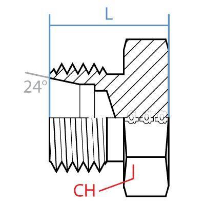 5203L-10 : Adaptall Male Tube Plug, L10, Carbon Steel