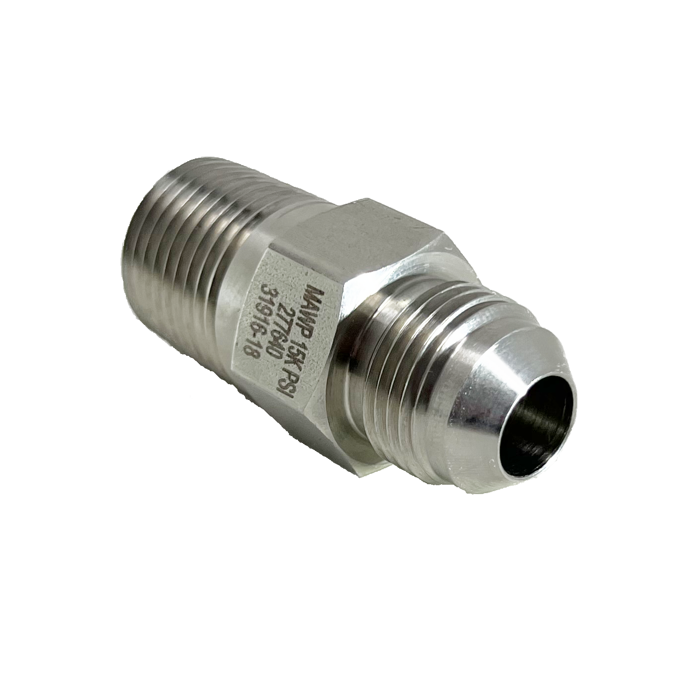 5404-8N4J : UPC 1/2" Male NPT x 1/4" Male JIC, Stainless Steel, 15,000psi