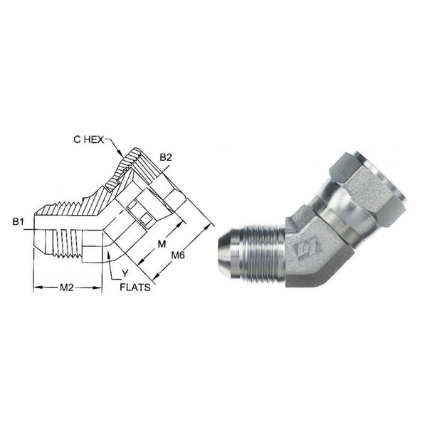 SAE 45 degree flare fittings  JIC 45° flare adapter suppliers UAE