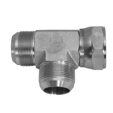 SS-6602-12-12-12-OHI : OHI 0.75 (3/4") Male JIC x 0.75 (3/4") Female JIC Swivel x 0.75 (3/4") Male JIC Tee, Stainless Steel