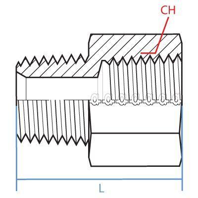 8037T-02-02 : Adaptall Straight Adapter, Male 0.125 (1/8") NPT x Female 0.125 (1/8") BSPT, BRASS