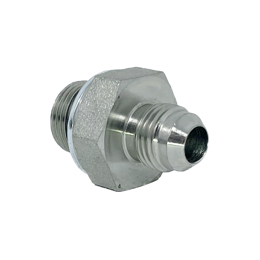 9002-08-08 : Adaptall Straight Steel Adapter, 3/4-16 (-08) Male JIC x 1/2-14 (-08) Male BSPP Port Only