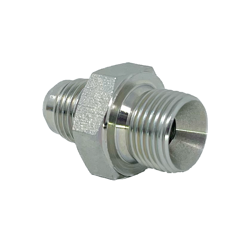 9005-04-04 : Adaptall Straight Steel Adapter, 7/16-20 (-04) Male JIC x 1/4-19 (-04) Male BSPP Flare, No Seal