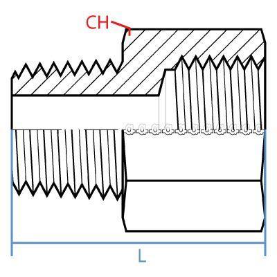 9032-08-08 : Adaptall Straight Adapter, Male 0.5 (1/2") BSPT x Female 0.5 (1/2") BSPP, Carbon Steel