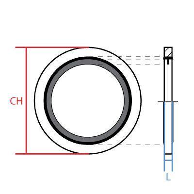 9500-16 : Bonded Seal for British Thread, 1", Carbon Steel