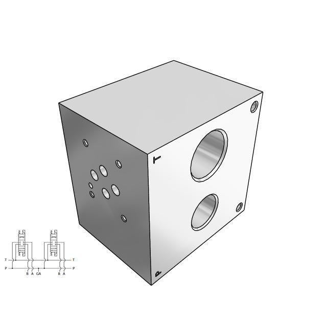 AD03HP012P : Daman CETOP Manifold, D03 (NG6), Parallel High Flow, Aluminum, 3000psi, 1-Station, 3/4" NPT P Port, No Relief