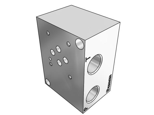 AD03SPSB6P : Daman Subplate, Aluminum, 3000psi, D03 (NG6), Dual Side Ported, 3/8 NPT, No Relief