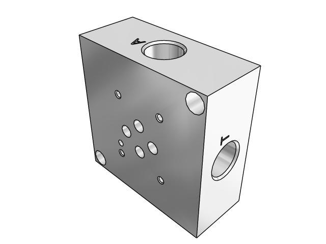 AD03SPS4P : Daman Subplate, Aluminum, 3000psi, D03 (NG6), Side Ported, 1/4 NPT, No Relief