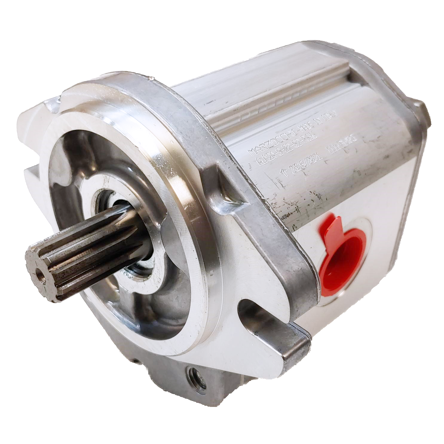 ALM2A-R-16-S1-E2 : Marzocchi Gear Motor, Bidirectional, 11.5cc, 3335psi rated, 4000RPM, 0.75 (3/4") #12 SAE ports, 9T 16/32DP Splined Shaft