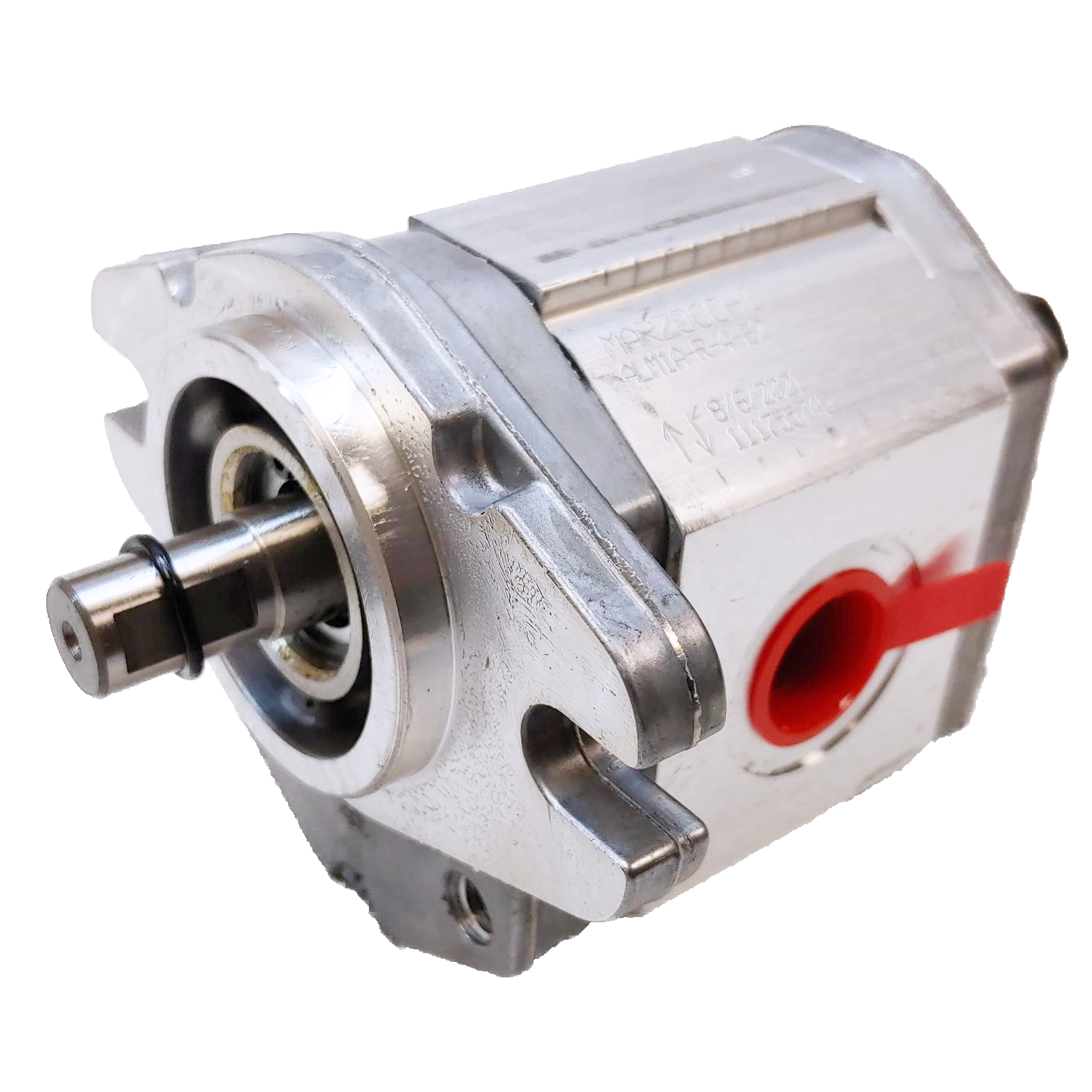 ALM1A-R-11-S1-E2 : Marzocchi Gear Motor, Bidirectional, 7.6cc, 2900psi rated, 3500RPM, 0.625 (5/8") #10 SAE ports, 9T 20/40DP Splined Shaft