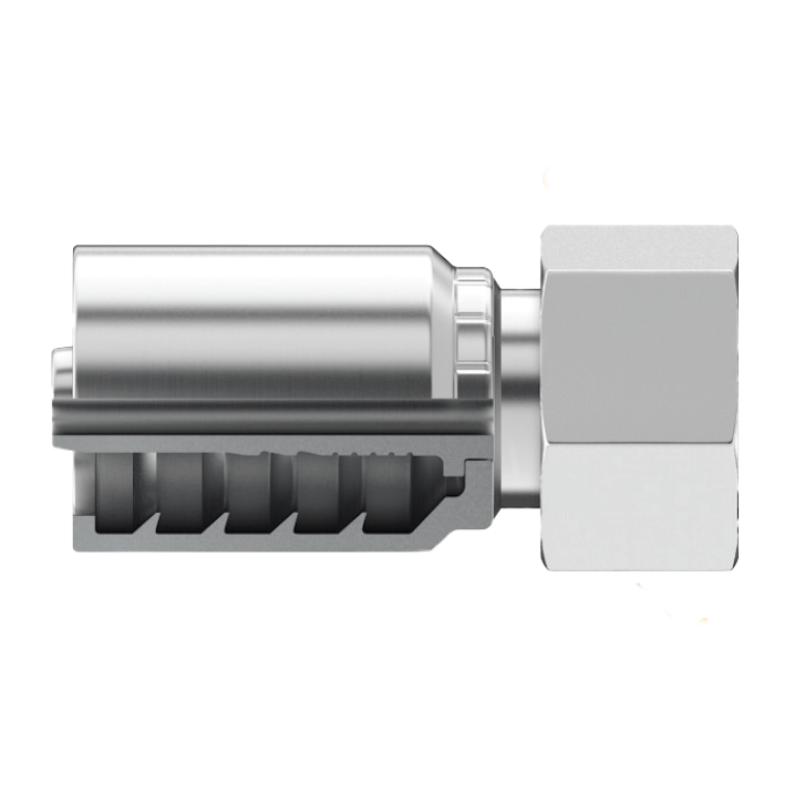 B2-BPFX-0404: Continental Hose Fitting, 0.25 (1/4") Hose ID x 1/4-19 Female BSPP, Straight Swivel Connection