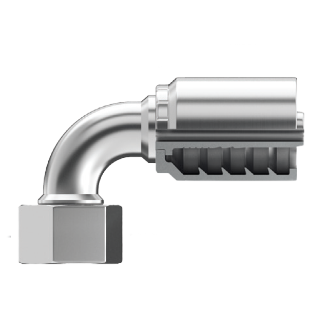 B2-BPFX90-3232: Continental Hose Fitting, 2" Hose ID x 2-11 Female BSPP, 90-Degree Swivel Connection