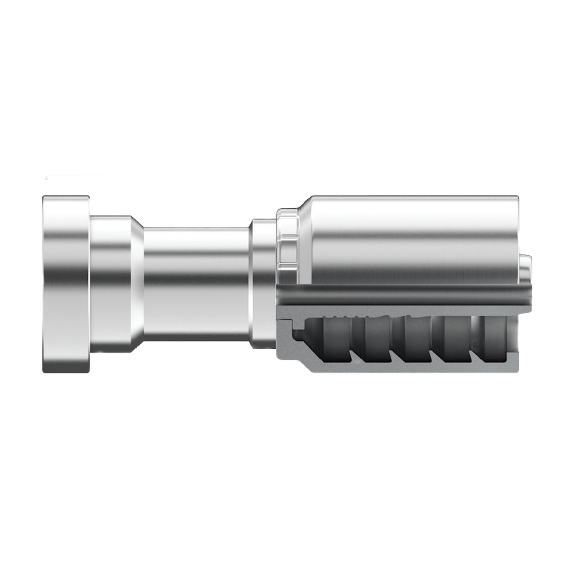 B2-CF-2020: Continental Hose Fitting, 1.25 (1-1/4") Hose ID x 1.25 (1-1/4") Caterpillar Flange, Straight Connection