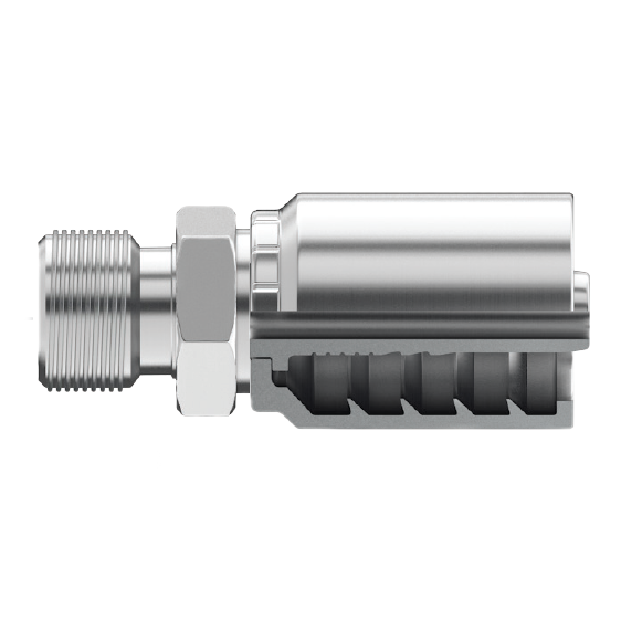 B2-DHM-0416: Continental Hose Fitting, 0.25 (1/4") Hose ID x 16x1.5 Male DIN Heavy, Straight Rigid Connection