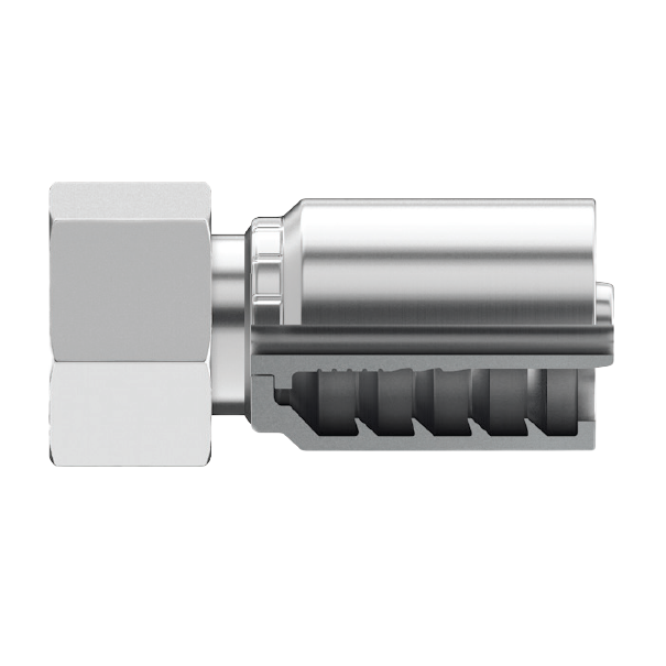 B2-DLFX-0616: Continental Hose Fitting, 0.375 (3/8") Hose ID x 16x1.5 Female DIN Light, Straight Swivel Connection