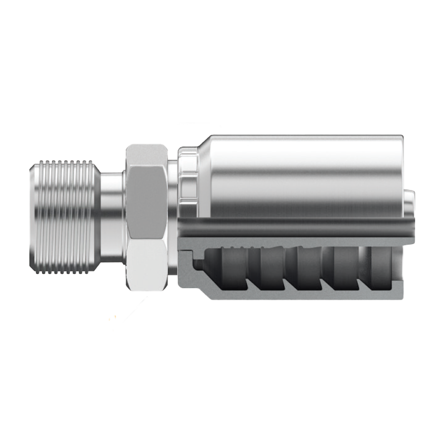 B2-DLM-0616: Continental Hose Fitting, 0.375 (3/8") Hose ID x 16x1.5 Male DIN Light, Straight Rigid Connection