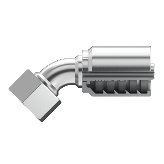 B2-DNFX45-0414: Continental Hose Fitting, 0.25 (1/4") Hose ID x 14x1.5 Female DIN 60, 45-Degree Swivel Connection