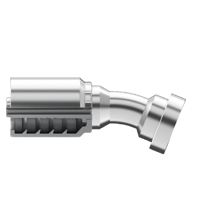 B2-FH22-2020: Continental Hose Fitting, 1.25 (1-1/4") Hose ID x 1.25 (1-1/4") Code 62, 22.5-Degree Connection