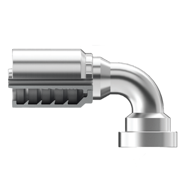 B2-FH90-0808: Continental Hose Fitting, 0.5 (1/2") Hose ID x 0.5 (1/2") Code 62, 90-Degree Connection