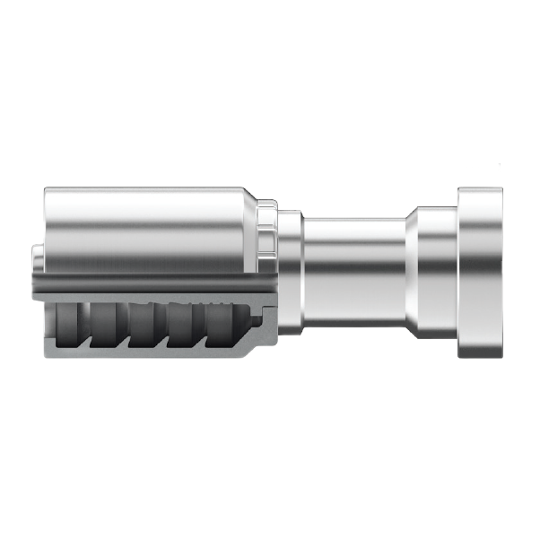 B2-FL-0812: Continental Hose Fitting, 0.5 (1/2") Hose ID x 0.75 (3/4") Code 61, Straight Connection