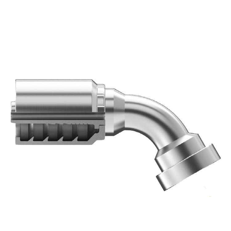 B2-FL60-1616: Continental Hose Fitting, 1" Hose ID x 1" Code 61, 60-Degree Connection