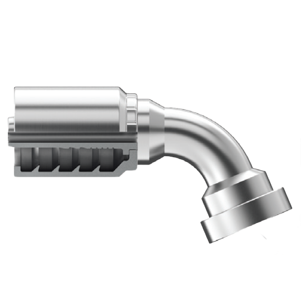 B2-FL67-3232: Continental Hose Fitting, 2" Hose ID x 2" Code 61, 67-Degree Connection