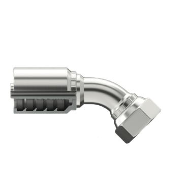 B2-JCFX45-0404: Continental Hose Fitting, 0.25 (1/4") Hose ID x 7/16-20 Female JIC, 45-Degree Swivel Connection