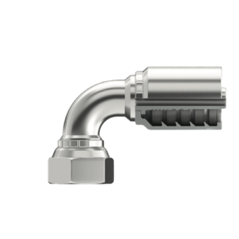 B2-JCFX90-0404: Continental Hose Fitting, 0.25 (1/4") Hose ID x 7/16-20 Female JIC, 90-Degree Swivel Connection