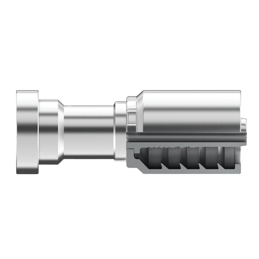 B2-KF-0810: Continental Hose Fitting, 0.5 (1/2") Hose ID x 0.625 (5/8") Komatsu Flange, Straight Connection