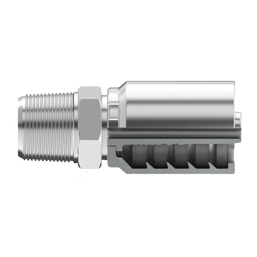 B2-NPM-0402: Continental Hose Fitting, 0.25 (1/4") Hose ID x 1/8-27 Male NPTF, Straight Rigid Connection