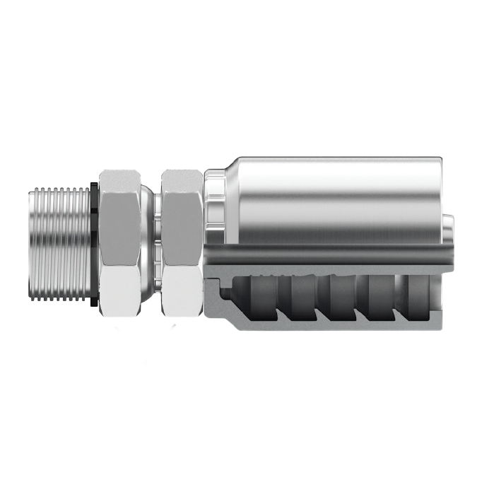 B2-OBMX-0406: Continental Hose Fitting, 0.25 (1/4") Hose ID x 9/16-18 Male ORB, Straight Swivel Connection