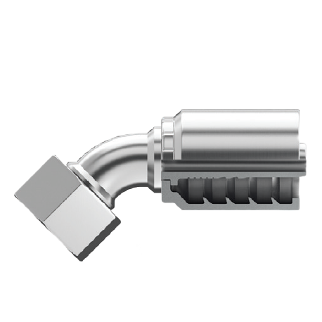 B2-OFFX45-2024: Continental Hose Fitting, 1.25 (1-1/4") Hose ID x 2-12 Female ORFS, 45-Degree Swivel Connection