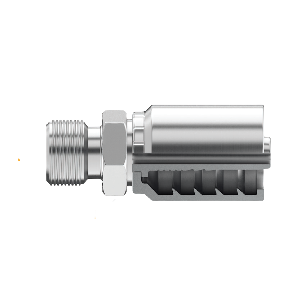 B2-OFM-0404: Continental Hose Fitting, 0.25 (1/4") Hose ID x 9/16-18 Male ORFS, Straight Rigid Connection