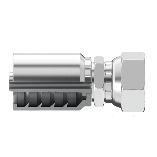 B2-SFFX-0808: Continental Hose Fitting, 0.5 (1/2") Hose ID x 3/4-16 Female SAE 45, Straight Swivel Connection