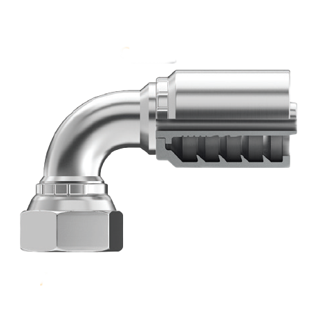 B2-SFFX90-1212: Continental Hose Fitting, 0.75 (3/4") Hose ID x 1-1/16-14 Female SAE 45, 90-Degree Swivel Connection